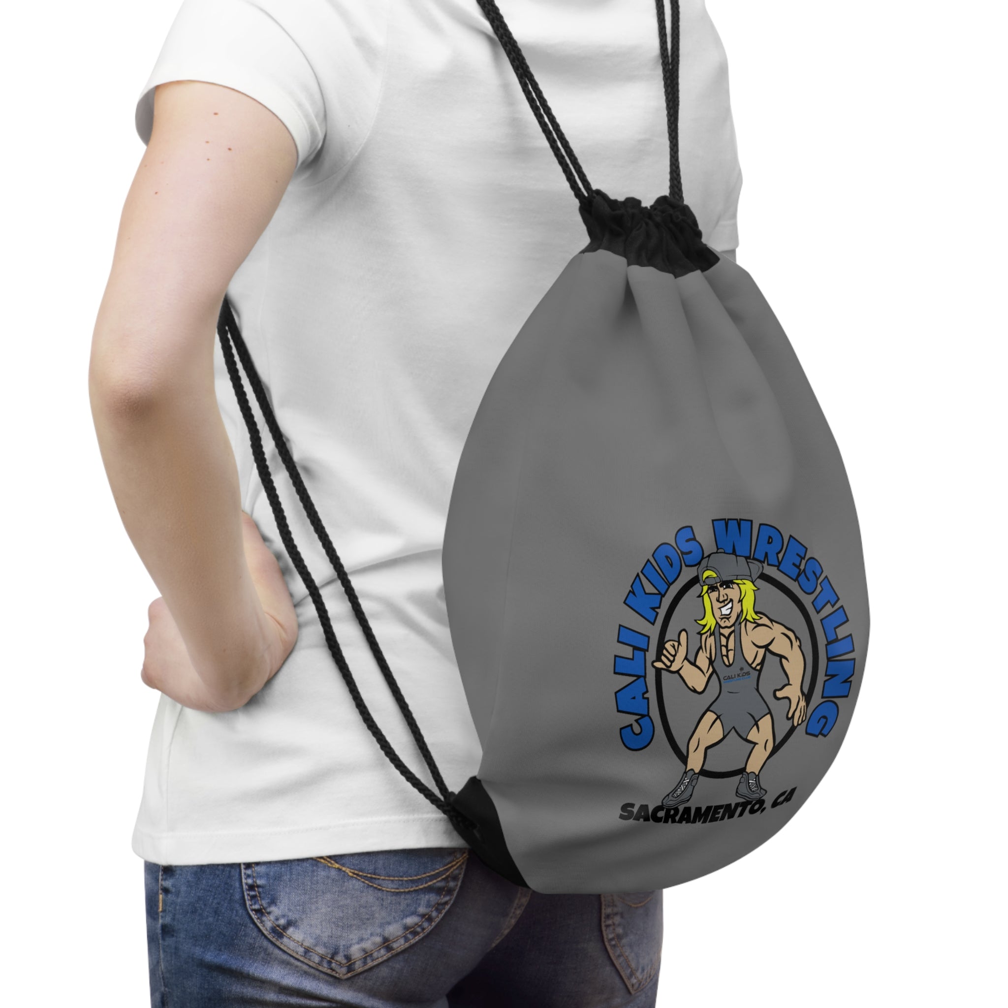 CK Cartoon Logo Drawstring Bag